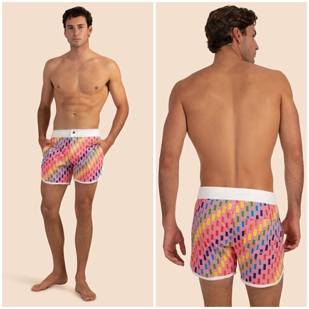 MR TURK by TRINA TURK Surfside Boardshort ~ Pride Swim Print 29 NWT